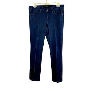 Max Jeans women's size 8 dark wash denim skinny side zipper hemline low rise